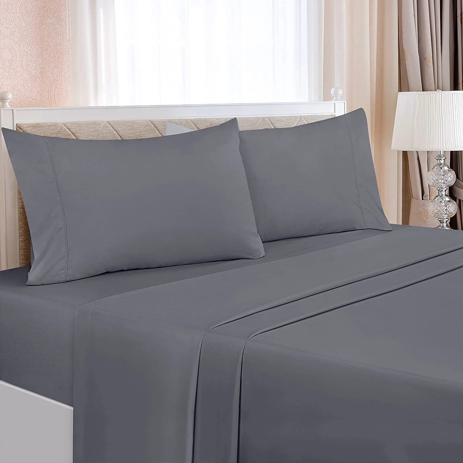 UBMICROFIBER4PCQUEENGREY_2.progressive set de lengerii, set of bedsheet,