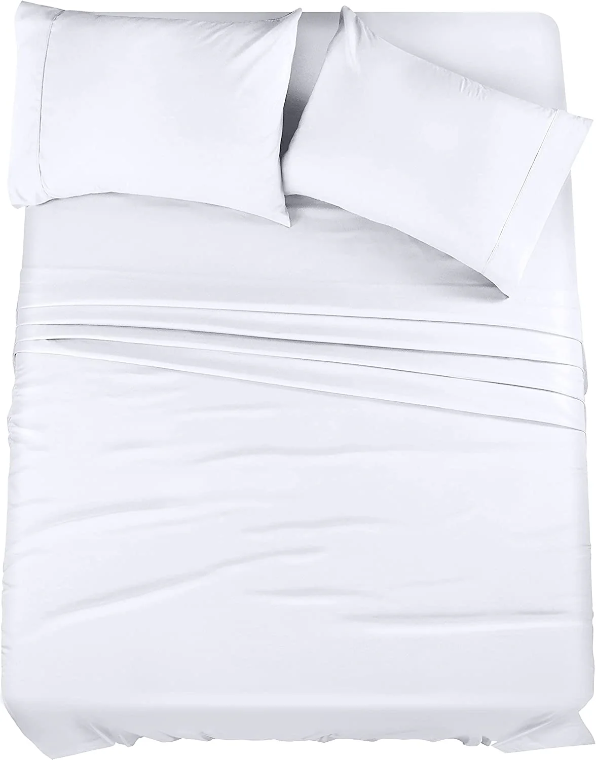 UBMICROFIBER4PCQUEENWHITE2_1.progressive Set 4 Piese Lenjerii De Pat, Set 4 Lenjerii De Pat, Set 4x Lenjerii De Pat Utopia, Set 4x Lenjerii De Pat, Set 4 Pcs Lenjeria De Pat